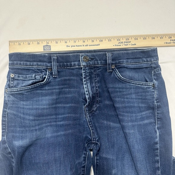 7 For All Mankind Mens Jeans Size 32 Blue Dark Wash Denim Distressed - Picture 11 of 15